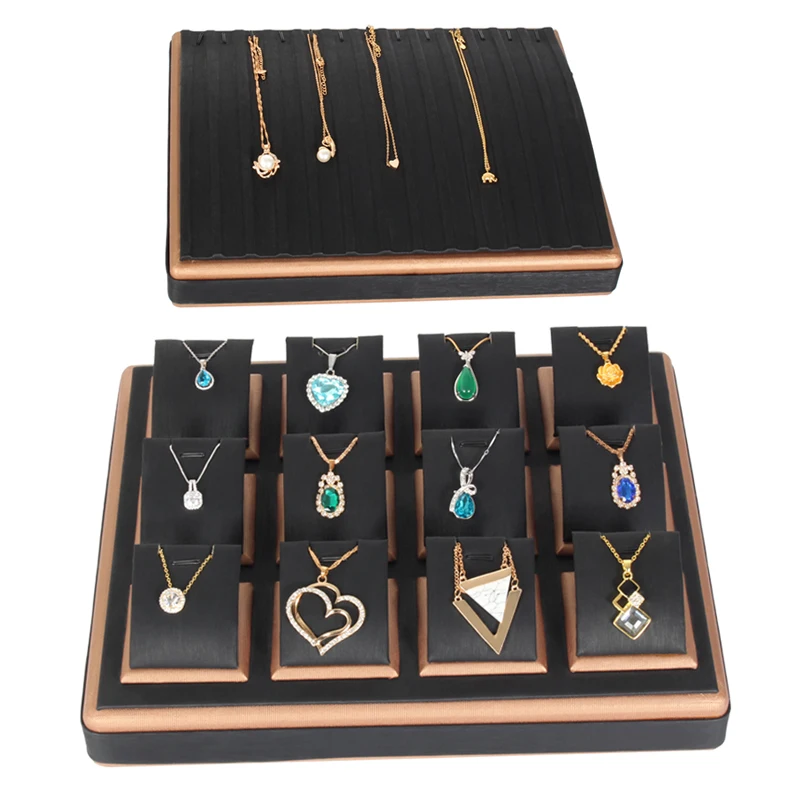 Оптовая продажа, черно-коричневые подвески-органайзеры из искусственной кожи для ювелирных изделий, ожерелий и цепочек TA MINGREN