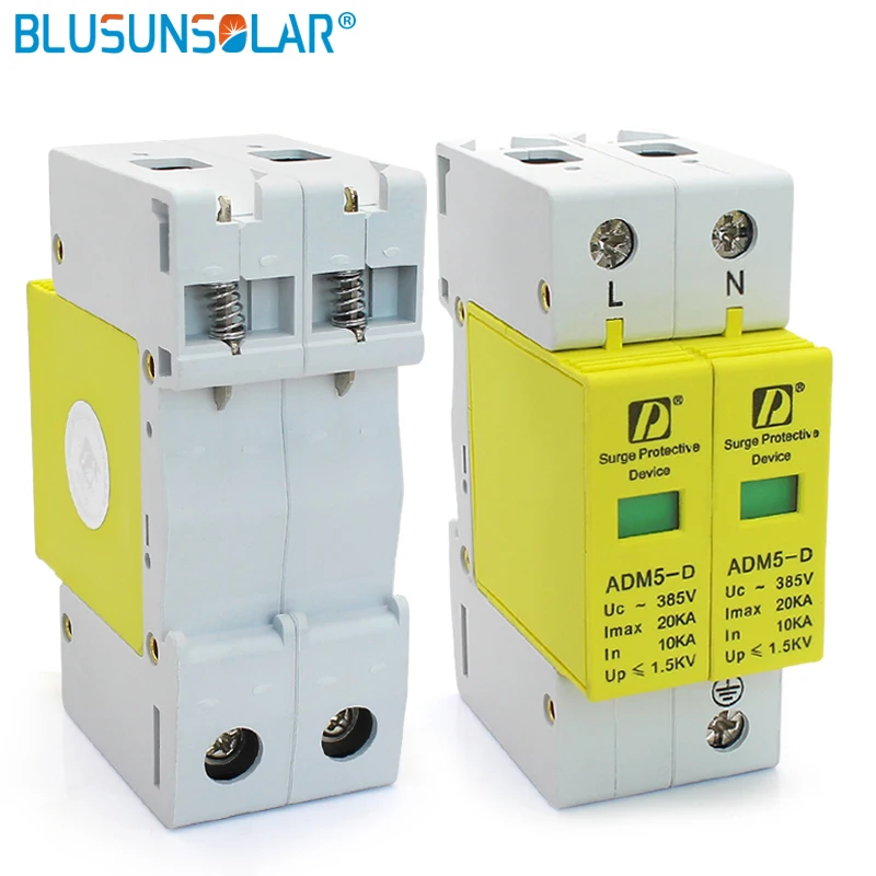 Surge Protection Device Standard 35mm DIN Rail 2P 20KA  385V AC Household Low-Voltage Anti-lightning SPD Surge Arrester