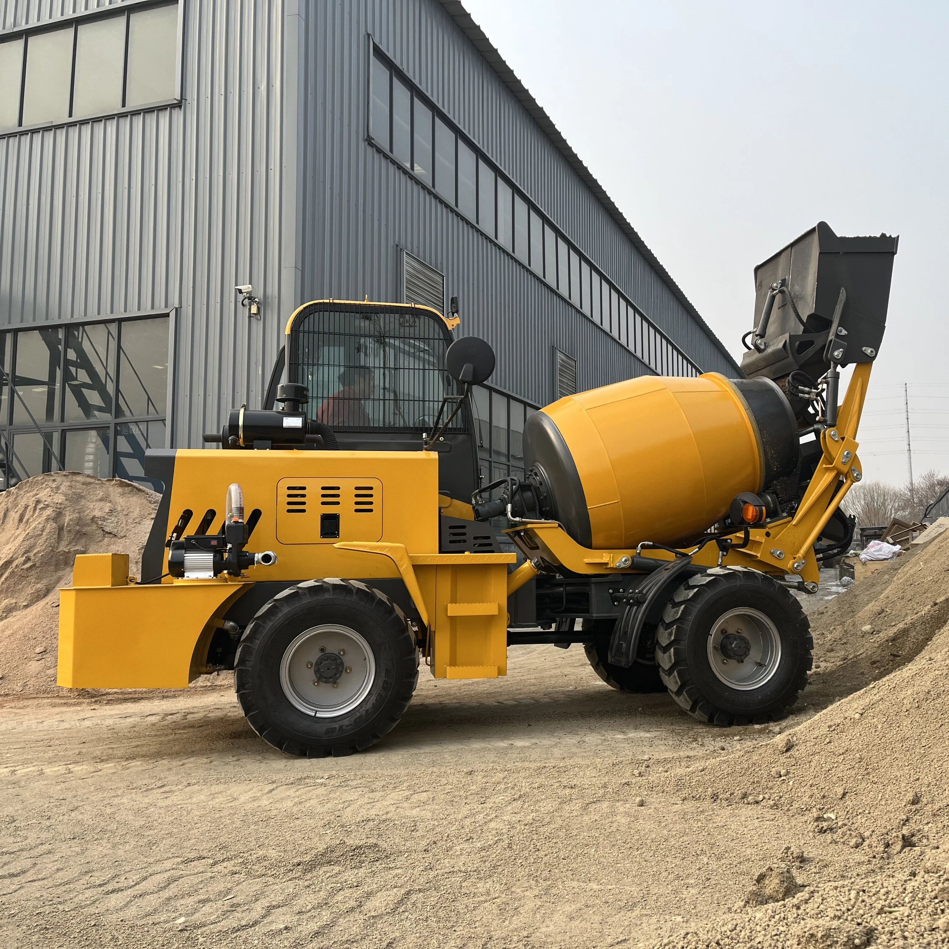 self loading concrete mixer 1.0cbm 3 unit in 40HQ container