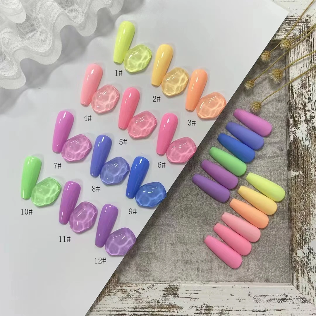 Wholesale Nail Supplies Gel Polish Set 48 Color Nude Pink Translucent Ice Jelly Semi Permanent Soak Off Nail Gel Polish