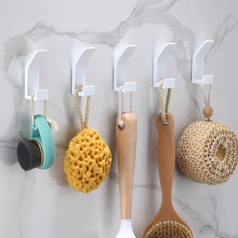 WW343 Wall Mount Kitchen Modern Aluminum Hook Self Adhesive Hook Towel Metal Door Hanger Towel Hook