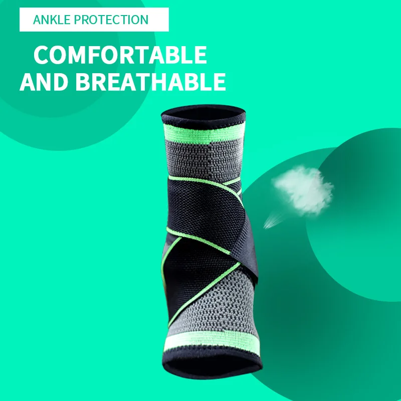Adjustable breathable compression ankle support brace for running walking