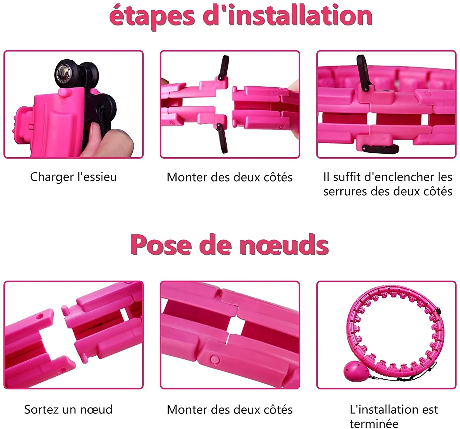 Deluxefit deluxe pink spring 5 lb slimming body hula ring weighted detachable intelligent smart hoola hoops sports