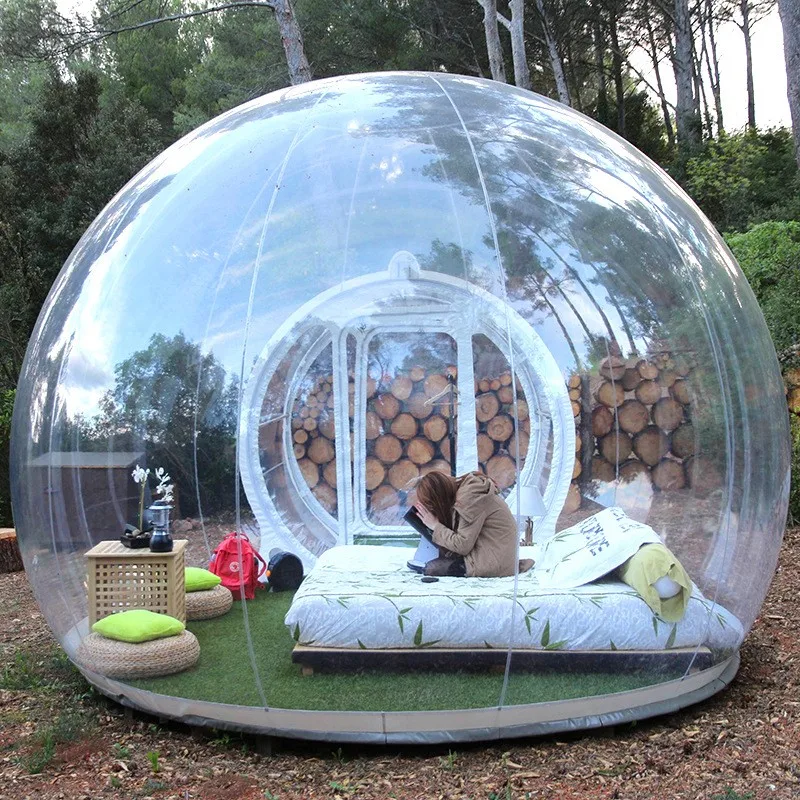 Windproof Hotel Bathroom Clear One Room Large Outdoor House Inflatable Bubble Tent