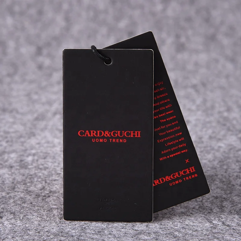 Cheap Custom Design Printing Name Logo Paper Garment Hangtag Labels Hang Tags with String