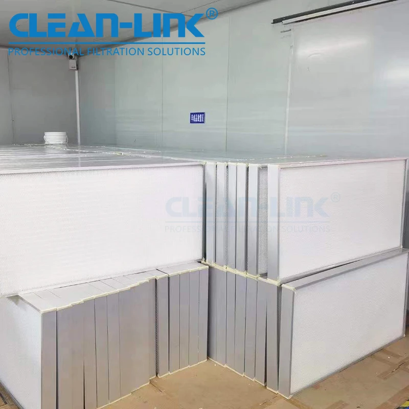 Customized Cleanroom FFU Air Filter H10 H11 H12 H13 Mini Pleat Laminar Hepa Filter H14 For Ahu System Hospital Hvac Filter