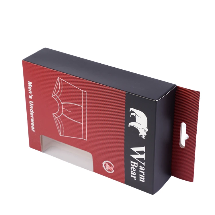 custom logo printed paper boxes girls mens garment socks lingerie underwear packaging box with window