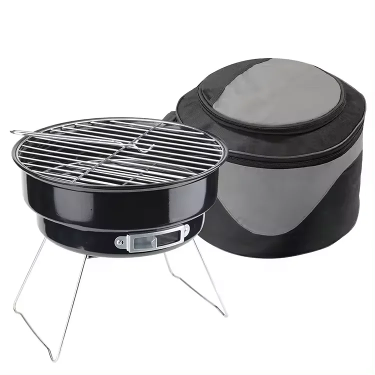 Wholesale fashion mini foldable stove round charcoal grill barbecue portable barbecue grill with cooler pack camping bbq grill
