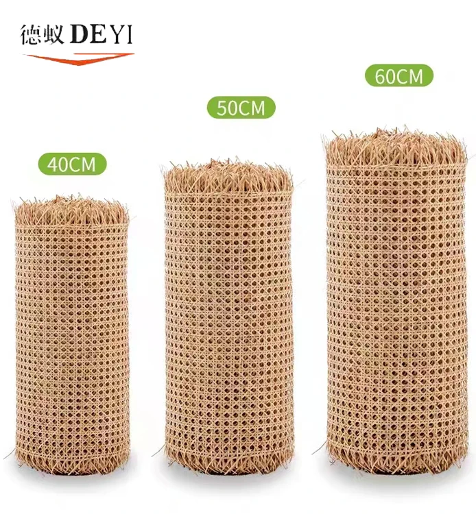 Custom Made  Synthetic Natural Cane Raw Material Rattan Webbing Roll for Fabric Crafting and Decorating Collages