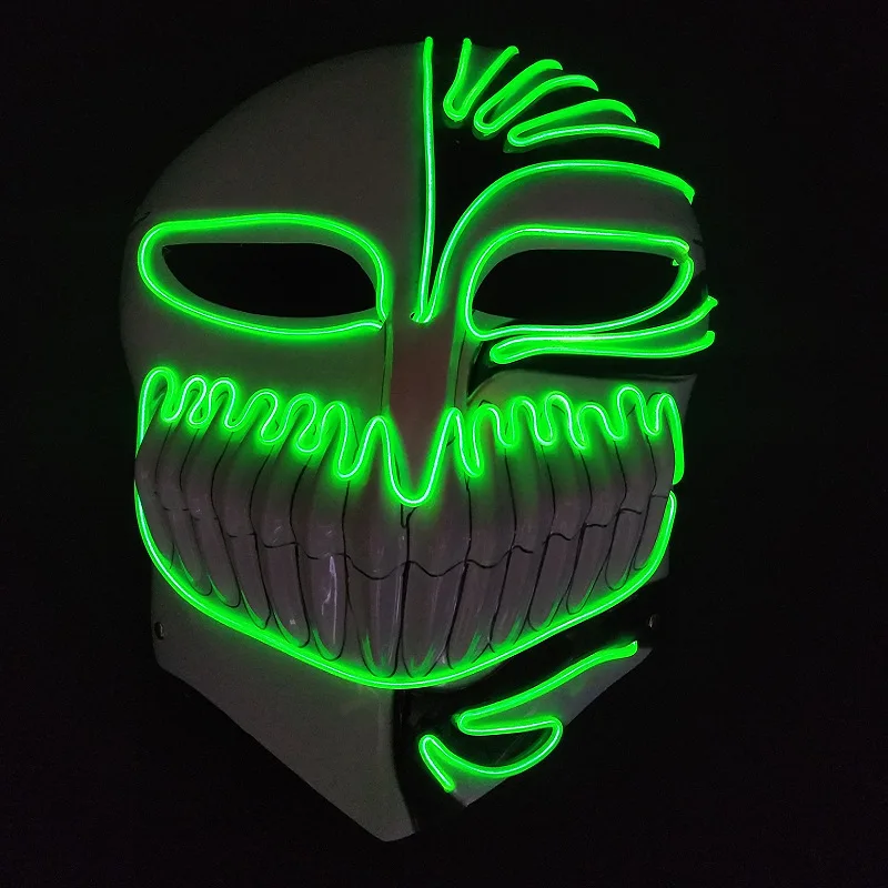 Prom led cool luminous mask Halloween funny scary face mask EL cold light creative mask