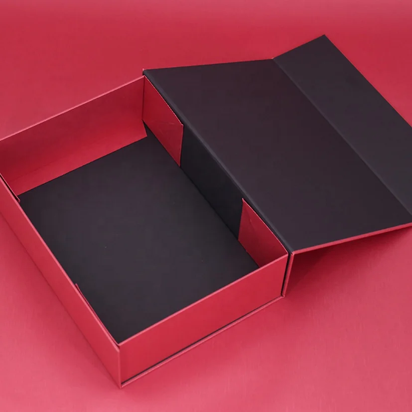 Custom logo printed cardboard folded luxury rigid packaging large magnetic basket gift box