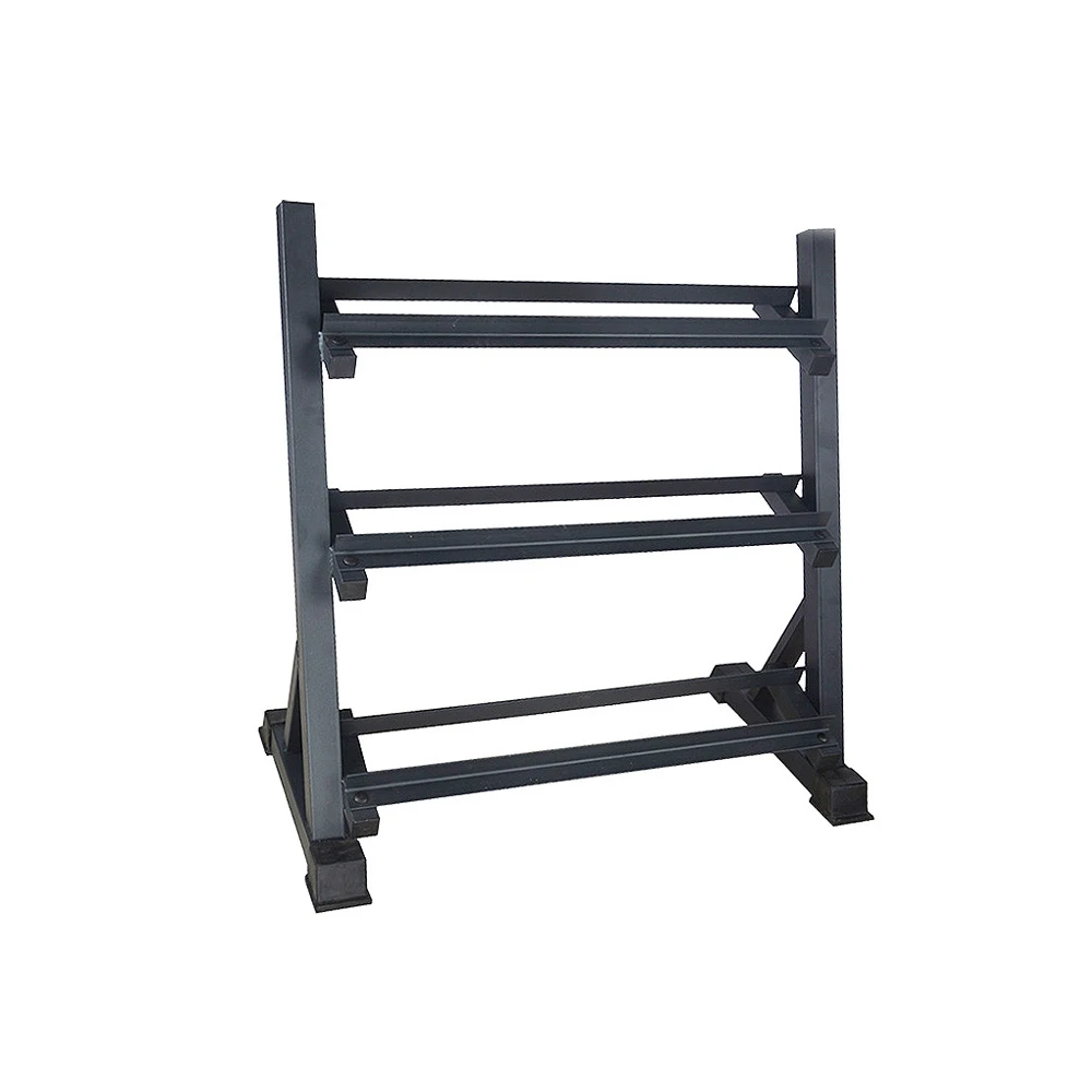 Hot Factory Direct Sale Free Weight Rubber Dumbbell Set Rack 3 Layer Gym Equipement Commercial Dumbbell Rack