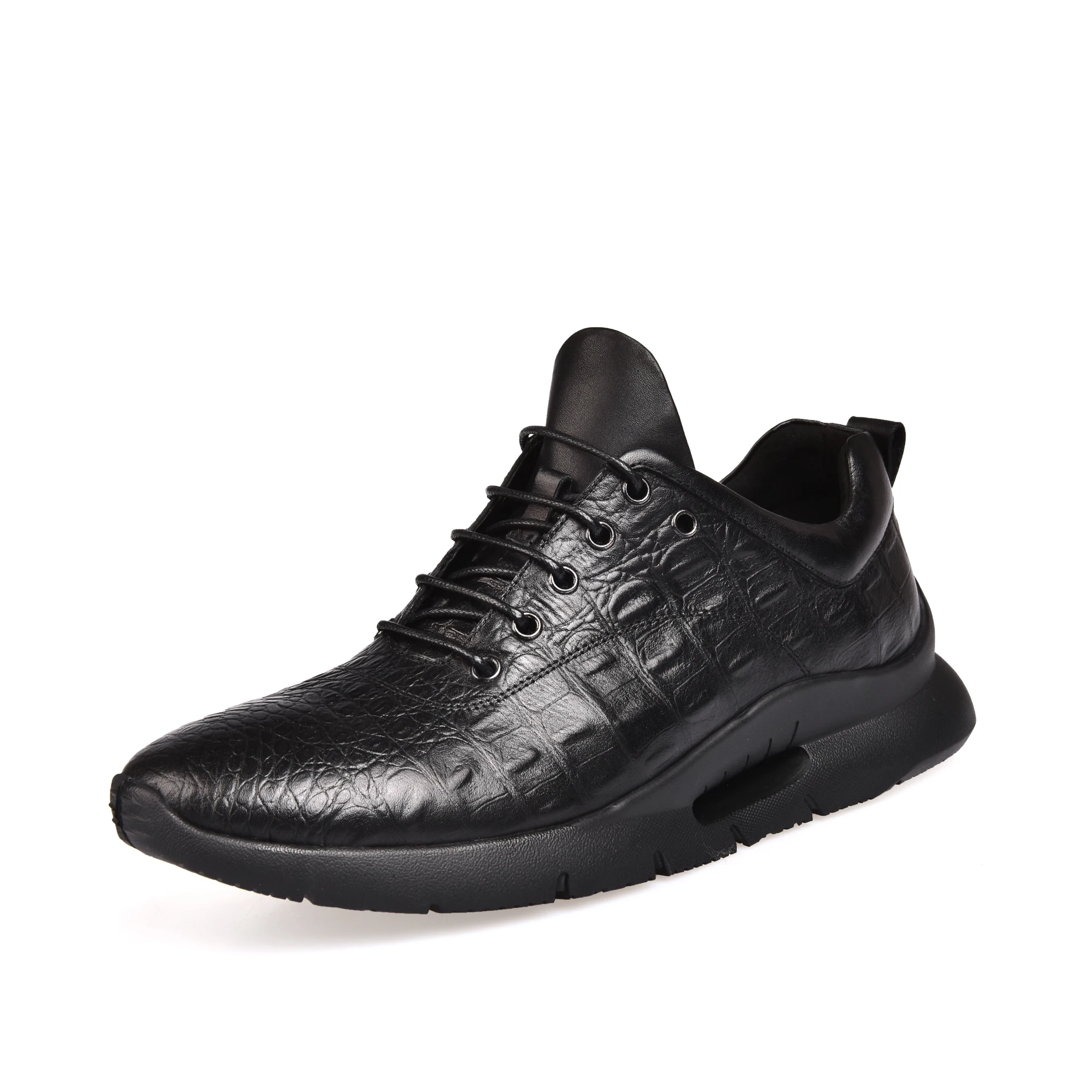 New China Manufacturer Air Cushion Comfortable Luxury Men Shoes Sports High-Quality Leather Black Sports Shoes