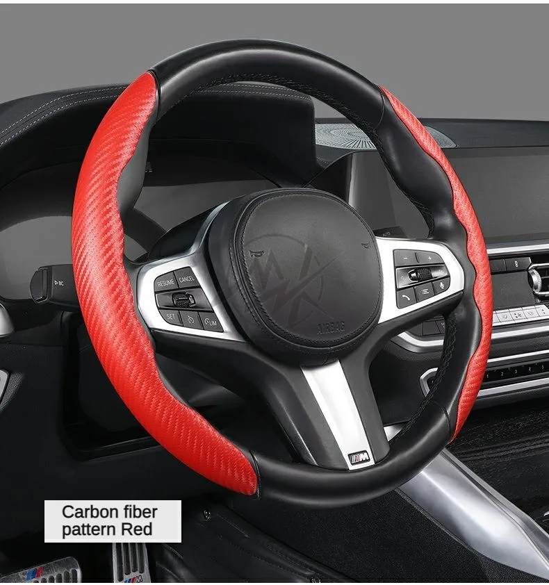 wholesale universal car Interior Accessories pvc Leather Carbon Fiber Anti -skid neoprene steering wheel cover gmc
