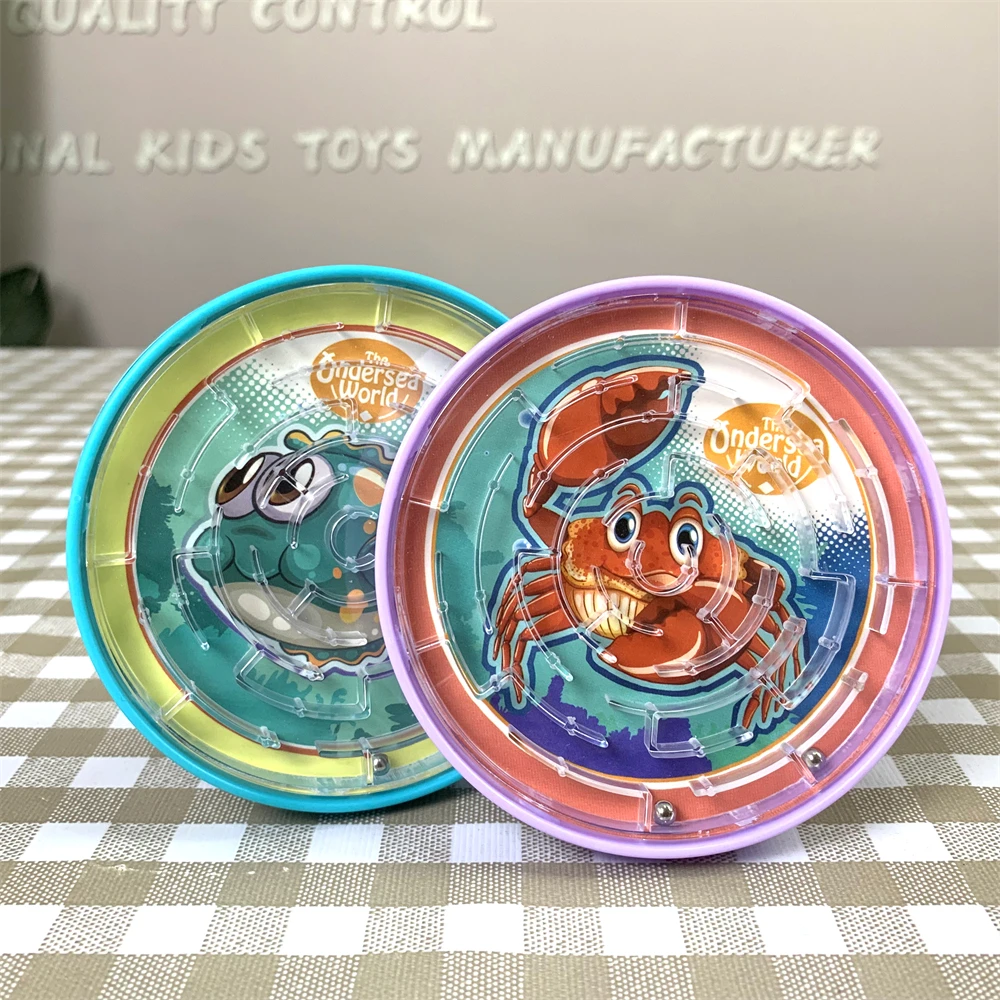 Portable Cheap Ocean World Plastic Balance Labyrinth Toy Palm Mini Ball Maze Game For Children