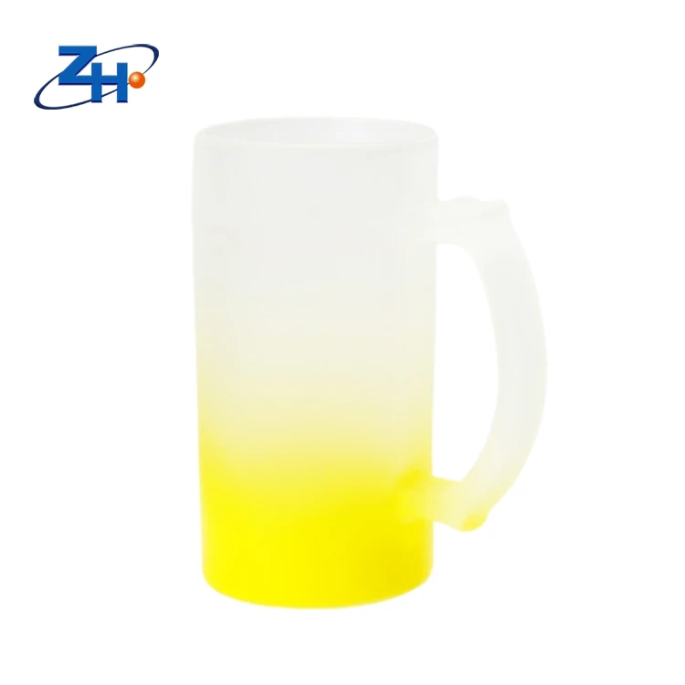 Sublimation Mug Suppliers 500ml glass frosted beer cup Glass Sublimation Blanks Glass german beer mugs with handles