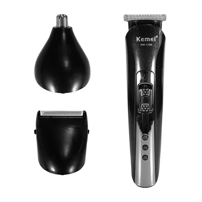 Kemei 3 in 1 Electric Shaver Hairtrimmer Electric Rechargeable Nose Professional Shaving Machine KM-1506