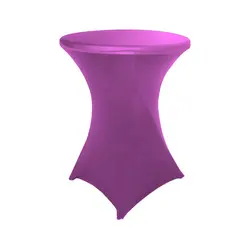 Red Round Folding Tablecloths Spandex Customized Colors Cocktail Table Covers