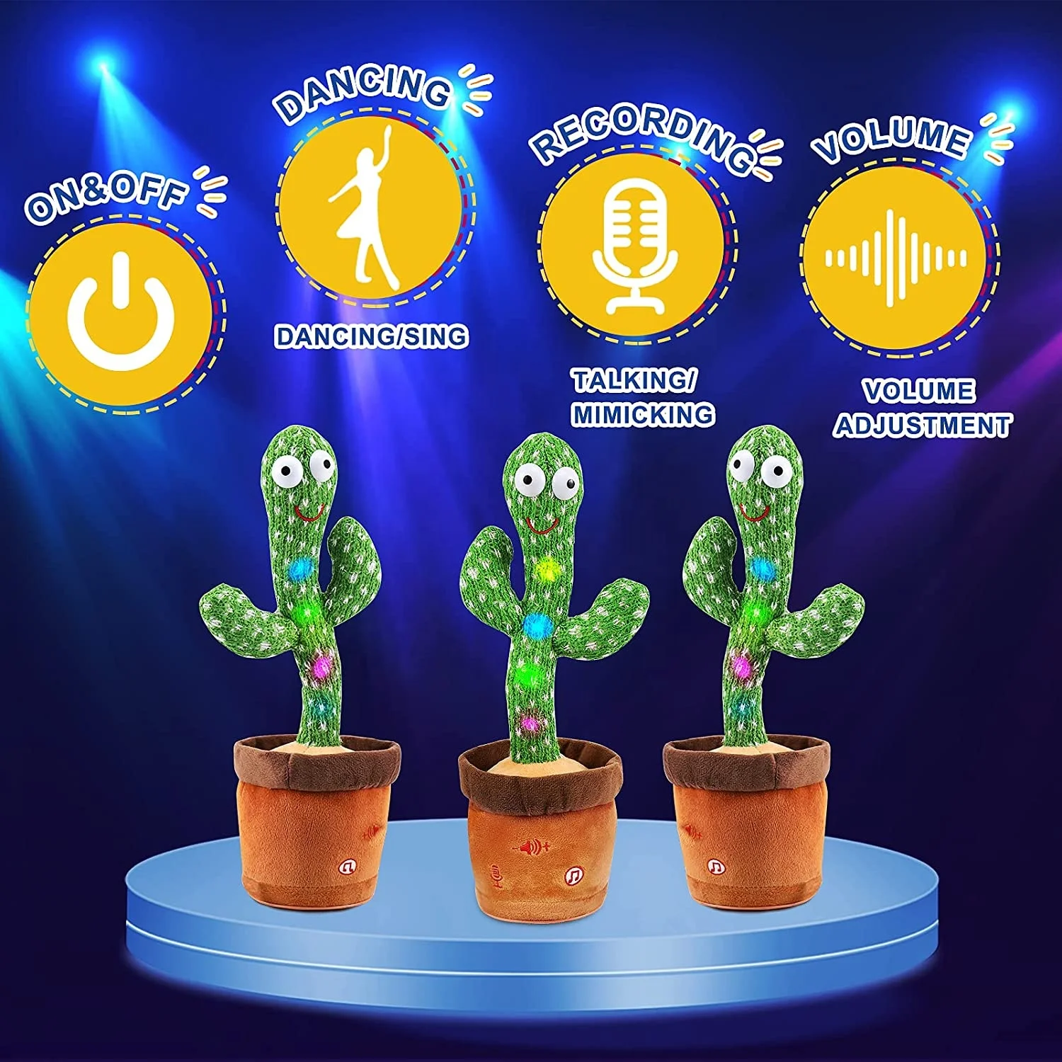 Dog Dancing Cactus Talking Cactus Toy Plush Electronic Music Mimicking Movement Educational Toy for Cats Dogs