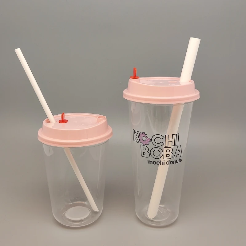 Eco Friendly PP Custom logo Plastic Cups Milk Tea Fruit Tea Disposable Custom Thermal Plastic Juice Cup Disposable