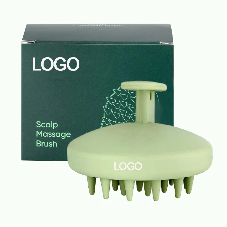 Silicone Round Head Massager Rabbit Handle Hair Washing Comb for Home Use Shampoo Scalp and Body Shower Hairbrush