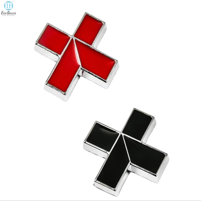 Red Black and Silver LOGO Removable Sticker Badge Metal Emblem