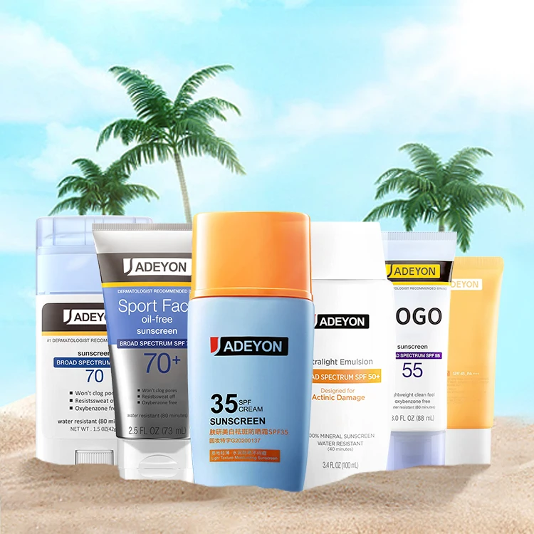 Natural Moisturizer Vegan Organic Private Label Tinted Korean Uva/Uvb Mini Spf 30 35 45 50 70 Lotion Cream Spray Stick Sunscreen