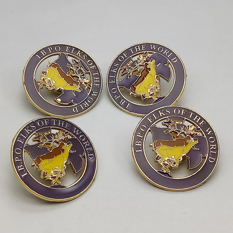 Wholesale Freemason Hall Badge Custom Color Paint Masonic Design 3d Gold Enamel Pin Badge Metal Freemasons Lapel Pins