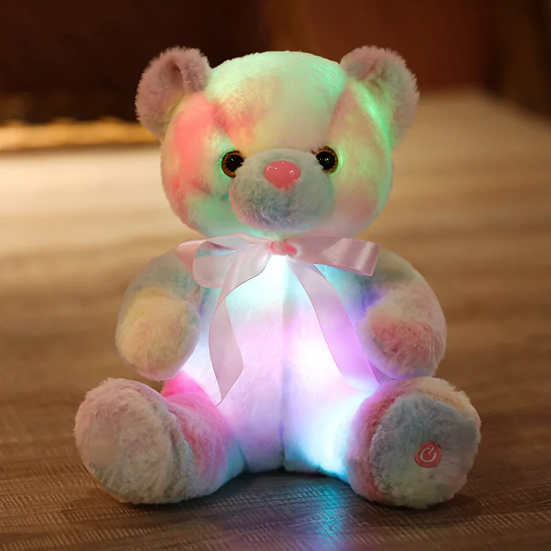 Lovely LED Coloful Bear Plush Toys Stuffed & Plush Toy Animal Popular Bear Plush Toy Cartoon Teddy Bear Doll for Decoration