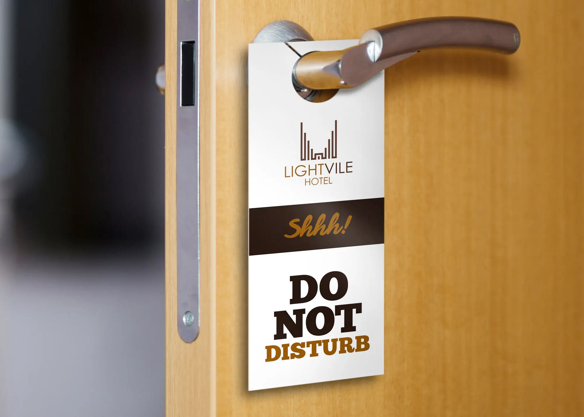 Custom Design Printing Paper Door Hanger Tag For Advertising Marketing Hotel Small Business