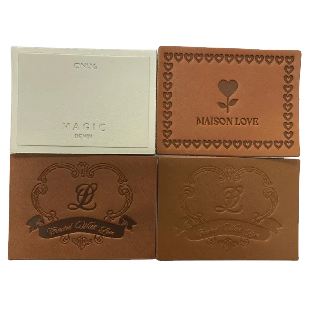 Custom good quality leather card leather patch leather label
