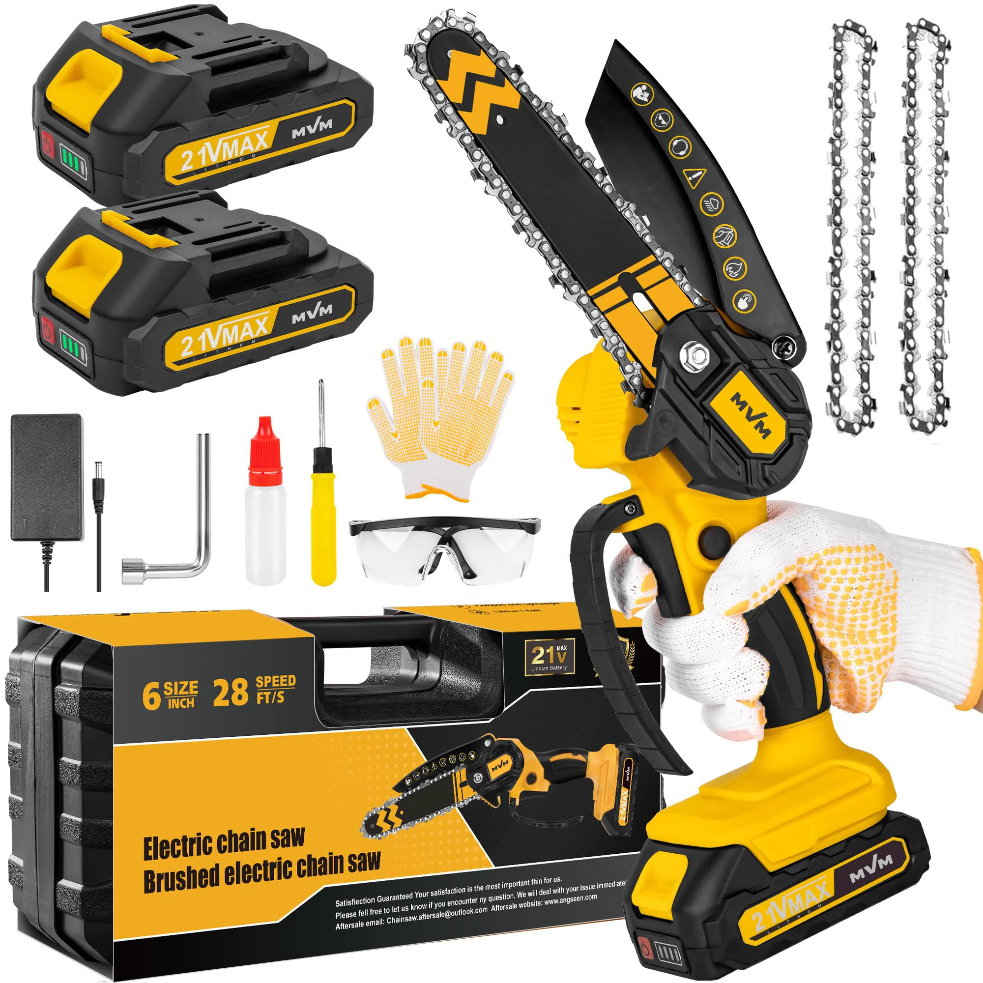 High Power Handheld cordless chainsaw garden tool small electric saw lithium battery Portable woodworking chain saw