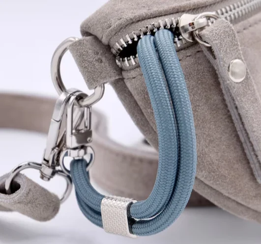 Multi-Color Carabiner Key Rings with Durable Rope Lanyards Fashionable Rope Lanyards Attached to Heavy Duty Carabiner Keychains