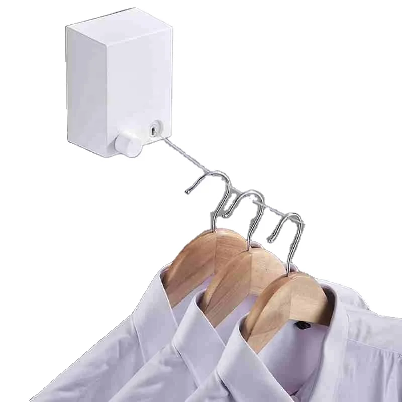 Retractable Clothesline Wire Wall Hanger Indoor Household Double-Line Telescopic Dryer Hanger for Clothes