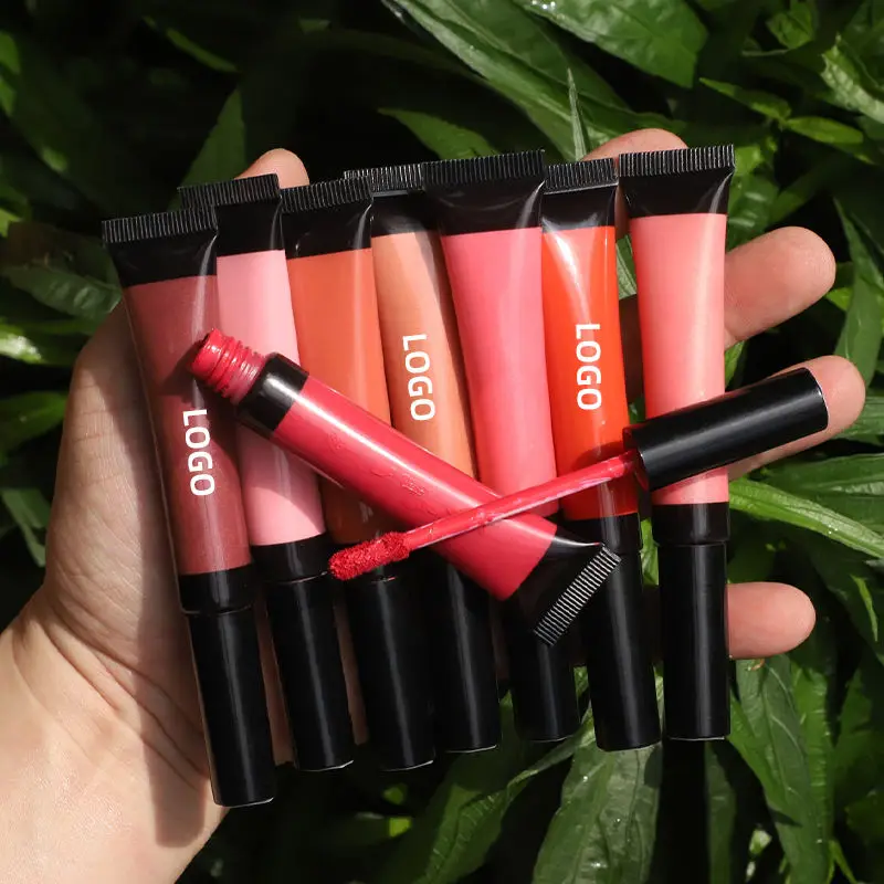 black plastic bottle with brush cream blush glitter shimmer liquid blush blusher private label