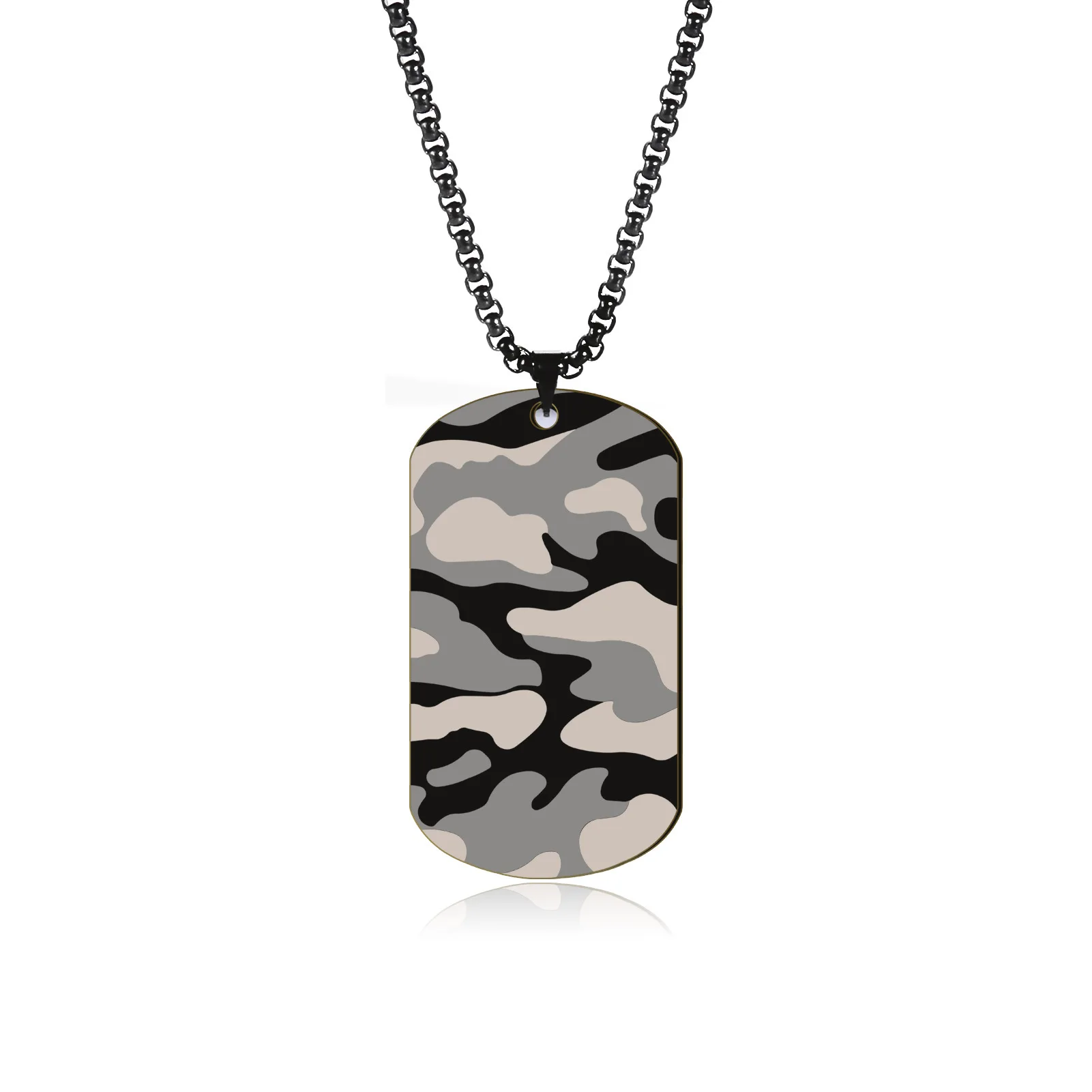 Personalized Stainless Steel Dog Tags Pendant Camouflage Pendant Men Necklace