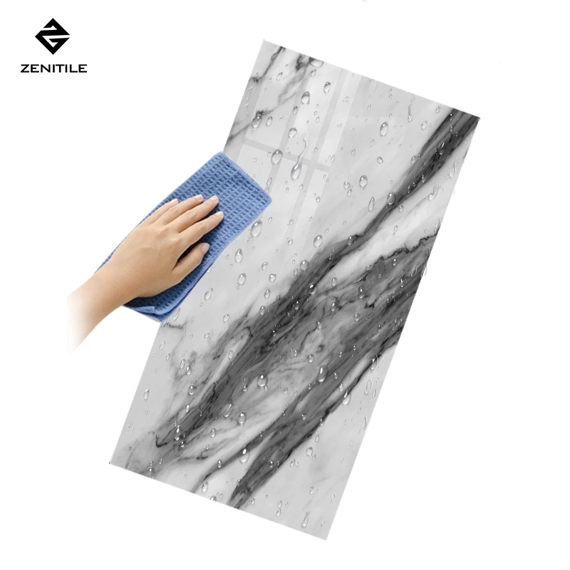 Factory price grey white marble look glazed polished porcelain floor tiles