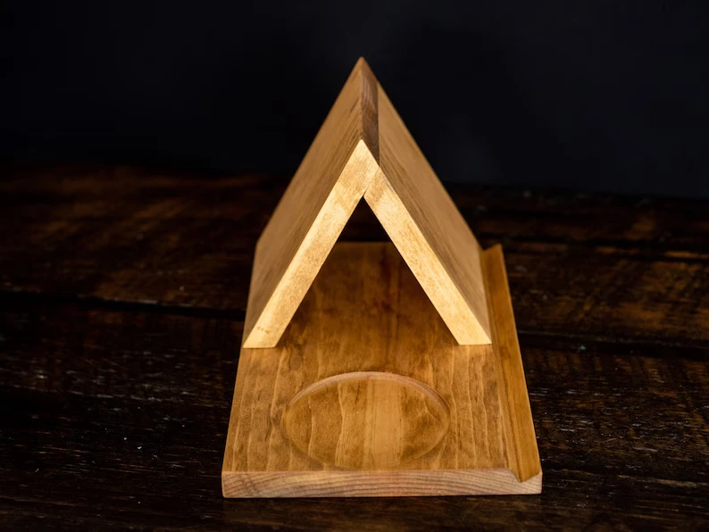 Wood Triangle Night Stand Book Holder Personalized Rest with Drink