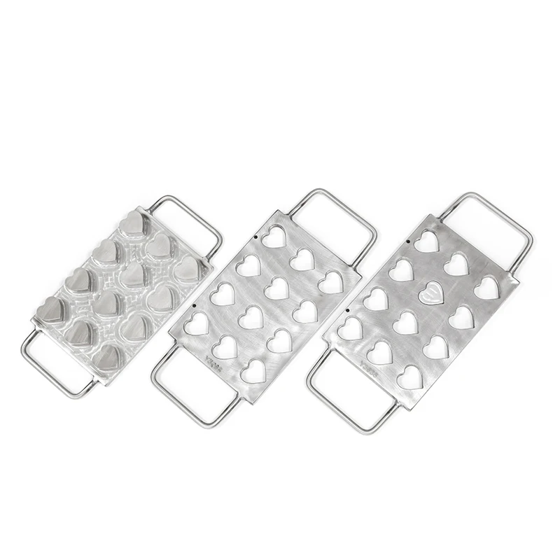 12 Cavities Custom Aluminum Diy Powder Press Mold Heart Shape Mould Eyeshadow Powder Filling