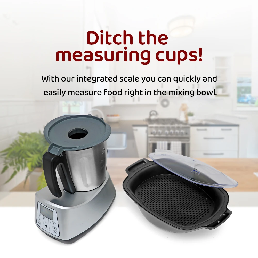 Smart Multifunctional Food Processor,WiFi Built-In,All in 1,Blending,Steaming,Weighing,Mixing,Emulsifying,Chopping,Kneading