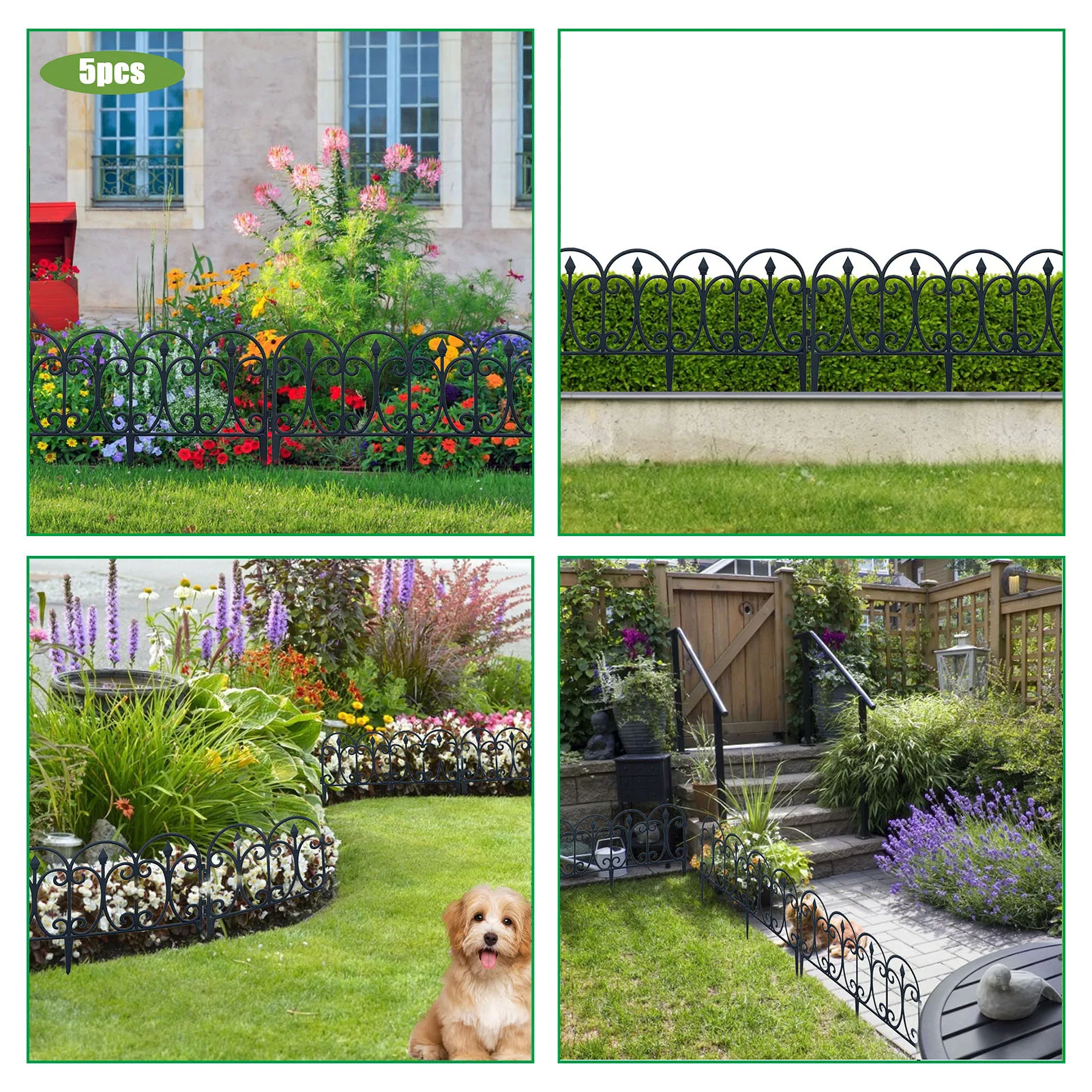 Grass Lawn Flowerbeds Picket Edgings Mini Decorative Garden Fence White Plant Border Plastic Garden Fence