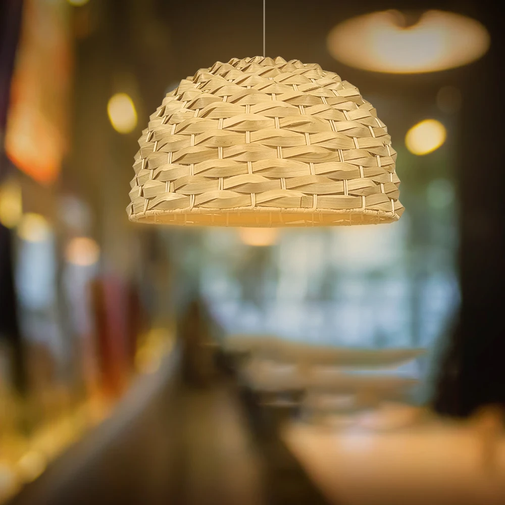 Factory customization Handmade Wicker Rattan Natural Hotel Island Resort Bar Decor Bamboo Pendant Lights