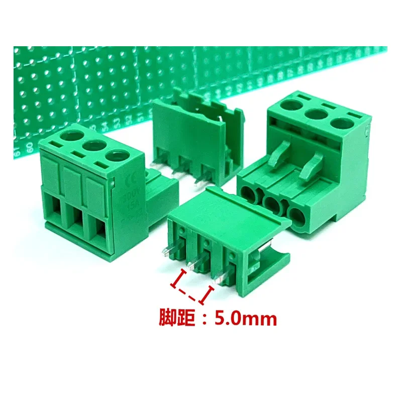 2EDG-5.0mm 2/3/4/5/6/8/10pin RIGHT ANGLE pcb screw terminal block connector 5.0MM pitch PLUG + Straight PIN HEADER SOCKET
