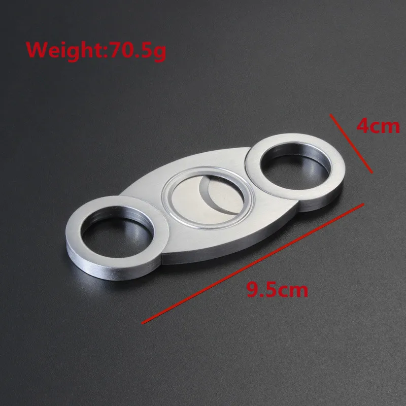 high quality stainless steel cigar cutter O shape double blade cigar cutter