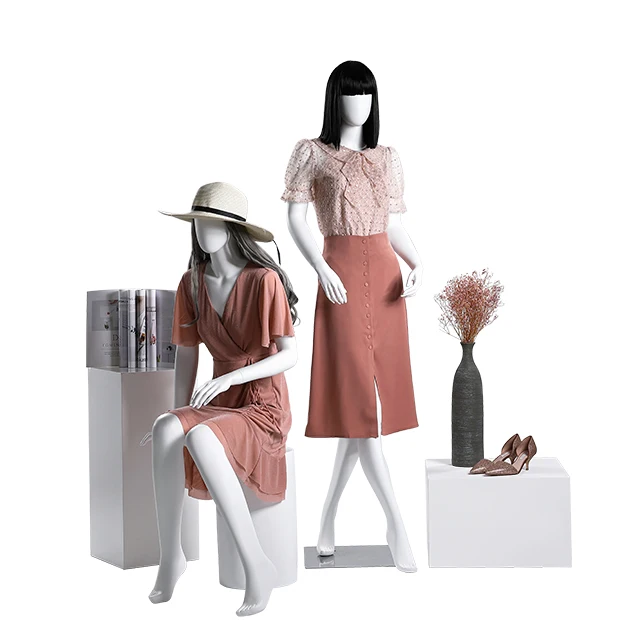 Boutique Garment Shop Woman Mannequin Clothing Store Half Body fiberglass female Mannequin With Base And Wheels