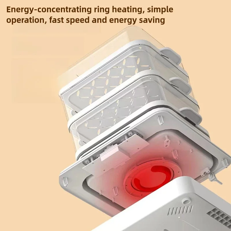 Large Capacity Automatic Multi-Functional Transparent Electric Steamer Household Integrated Three-Layer Steam Pot Kitchen Use