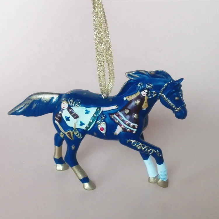 cheap wild animal resin horse figurine christmas ornaments