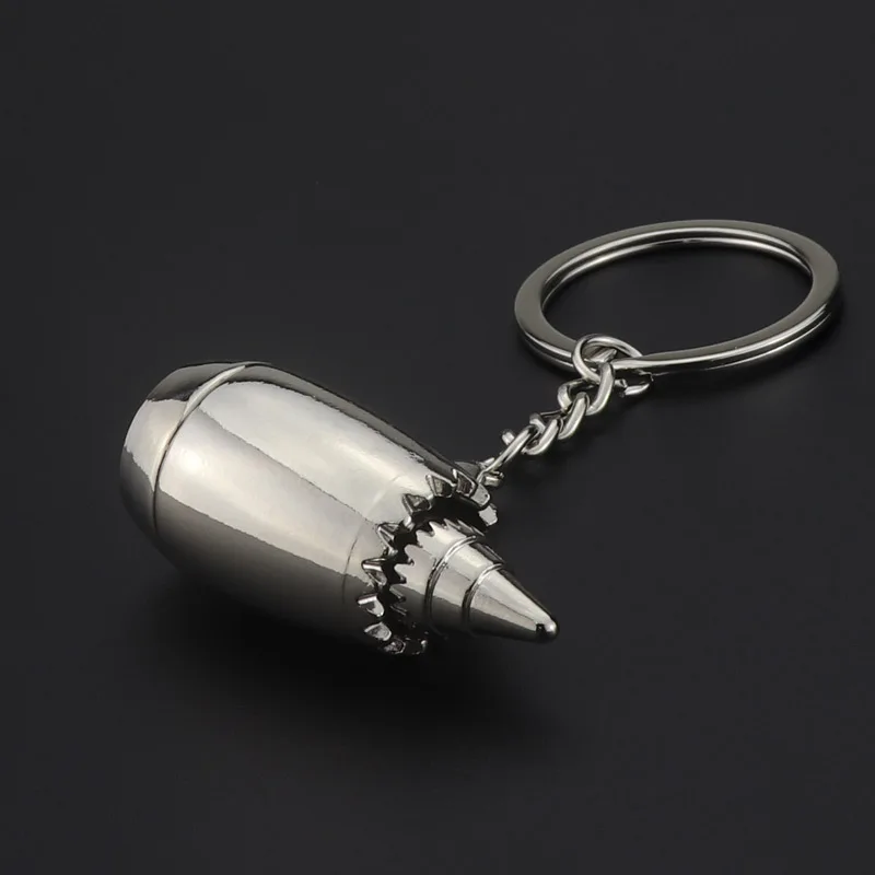 Aviation gift 3D aircraft engine metal key chain pendant