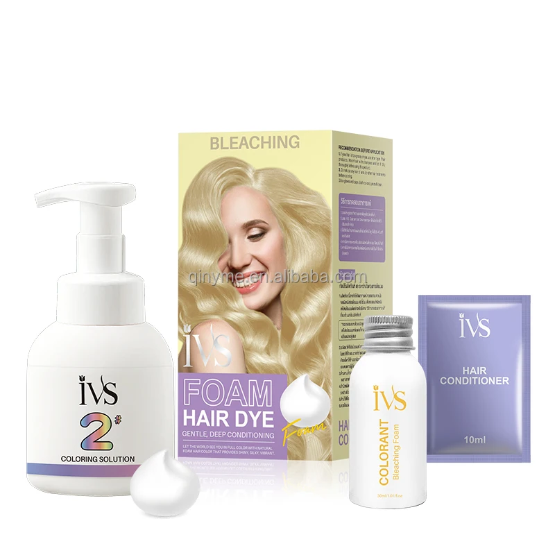 IVS Bleaching Hair Dye Mousse Permanent Hair Color Shampoo Foam Dye Factory OEM