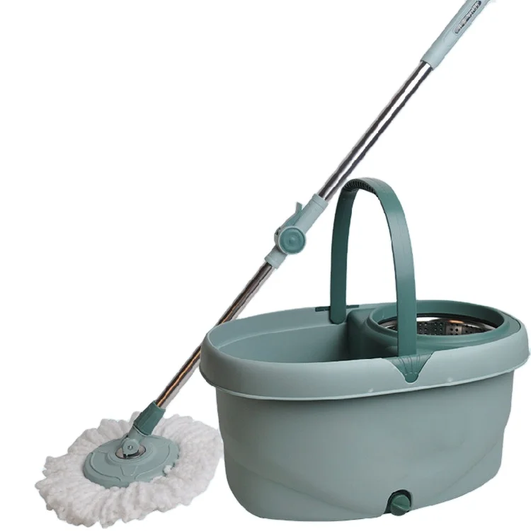 Wholesale 2 in 1 bucket roto mop stainless steel telescopic rod  360 roto mop for indoor